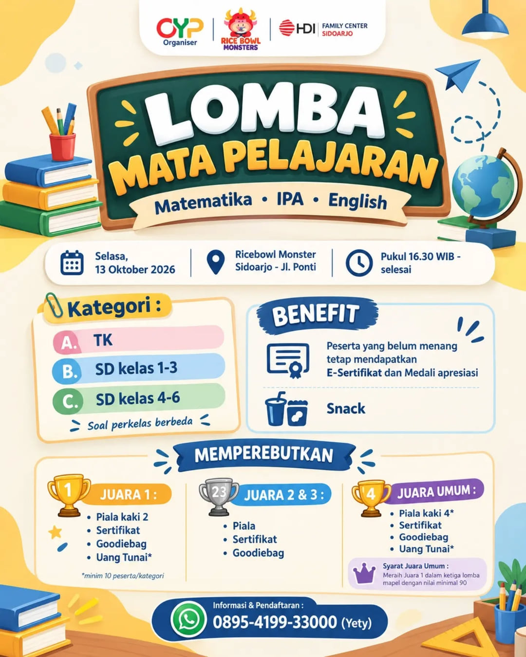 Lomba Mata Pelajaran (Matematika, IPA, English) - Poster 2