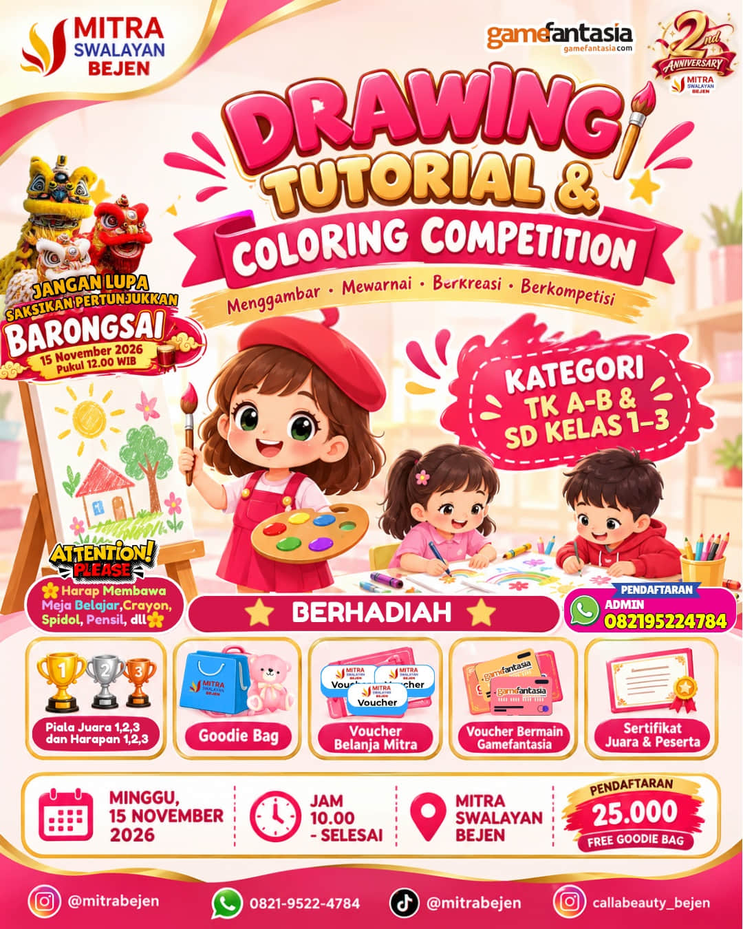 Drawing Tutorial & Coloring Competition - Poster 2